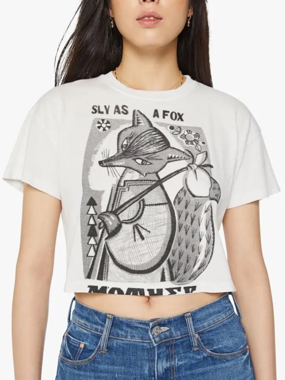 MOTHER 
The Grab Bag Crop T-Shirt Sly Fox T-Shirt